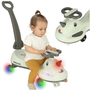 Jeździk grawitacyjny LED Swing FIX S1 skuter z rączką szary max 65kg