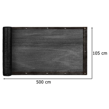 Osłona balkonowa LUARO mata maskująca siatka cieniująca na balkon taras 150g/m2 105x500cm UV