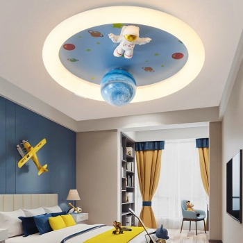 Lampa LED sufitowa plafon do pokoju dziecięcego ściemniana LUMELA + pilot astronauta