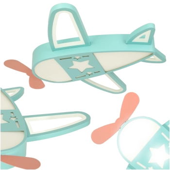 Lampa LED sufitowa plafon do pokoju dziecięcego ściemniana LUMELA + pilot samolot