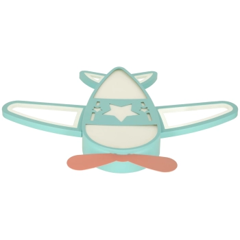 Lampa LED sufitowa plafon do pokoju dziecięcego ściemniana LUMELA + pilot samolot