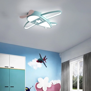 Lampa LED sufitowa plafon do pokoju dziecięcego ściemniana LUMELA + pilot samolot