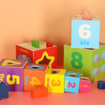 Wieża edukacyjna drewniana sorter kształty nauka liczenia 71cm XXL