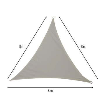 Żagiel przeciwsłoneczny LUARO ogrodowy tarasowy wodoodporny 3x3x3m trójkąt szary