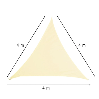 Żagiel przeciwsłoneczny LUARO ogrodowy tarasowy wodoodporny 4x4x4m trójkąt beżowy