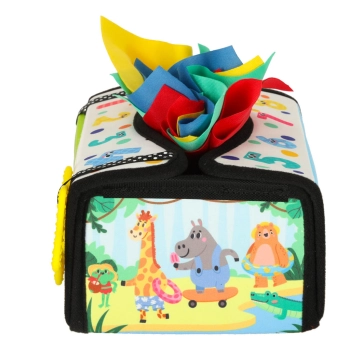 Sorter pudełko z chusteczkami sensoryczne montessori mata 2w1