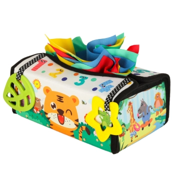 Sorter pudełko z chusteczkami sensoryczne montessori mata 2w1