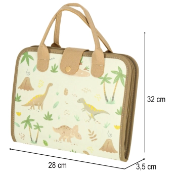 Tablica manipulacyjna sensoryczna montessori walizka dinozaury