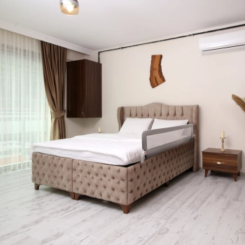 Barierka osłona ochronna do łóżka otwierana 200 cm szara