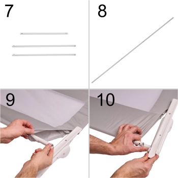 Barierka osłona ochronna do łóżka otwierana 200 cm szara