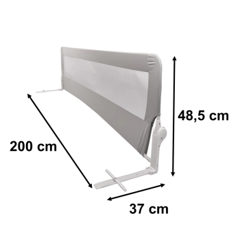 Barierka osłona ochronna do łóżka otwierana 200 cm szara