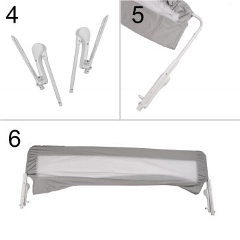 Barierka osłona ochronna do łóżka otwierana 200 cm szara