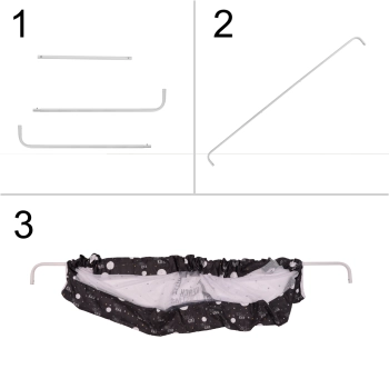 Barierka osłona ochronna do łóżka otwierana 200 cm czarna