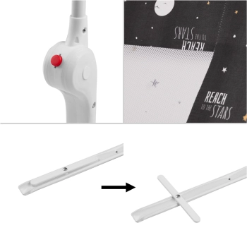 Barierka osłona ochronna do łóżka otwierana 200 cm czarna