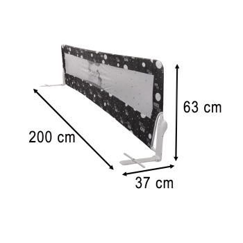 Barierka osłona ochronna do łóżka otwierana 200 cm czarna