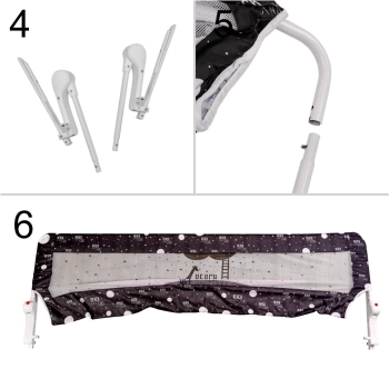 Barierka osłona ochronna do łóżka otwierana 200 cm czarna