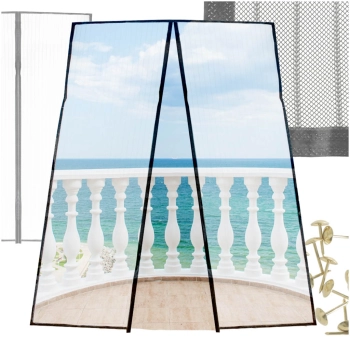 Moskitiera siatka magnetyczna LUARO na drzwi solidna mocny magnes 110x210cm