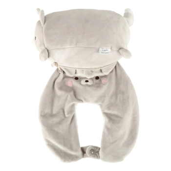 Poduszka podróżna 2w1 rogal pod kark do samolotu samochodu maskotka kot