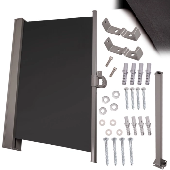 Markiza boczna tarasowa LUARO parawan zwijana 180 x 400 cm szara