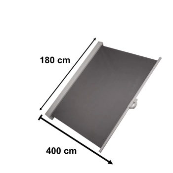 Markiza boczna tarasowa LUARO parawan zwijana 180 x 400 cm szara