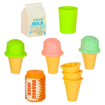 Kosz piknikowy koszyk lodziarnia desery jedzenie prowiant przekąski na piknik