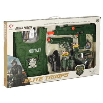 Zestaw wojskowy strój kamizelka karabin lornetka