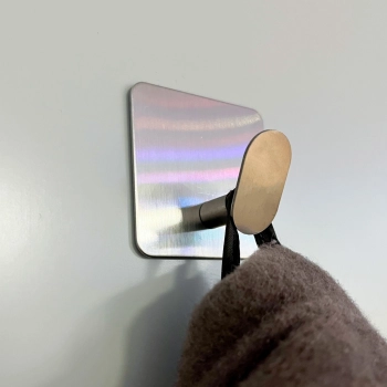 Wieszaki ścienne łazienkowe samoprzylepne srebrne zestaw 4 sztuki POWYSTAWOWE