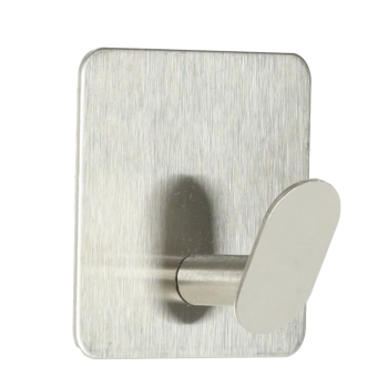 Wieszaki ścienne łazienkowe samoprzylepne srebrne zestaw 4 sztuki POWYSTAWOWE