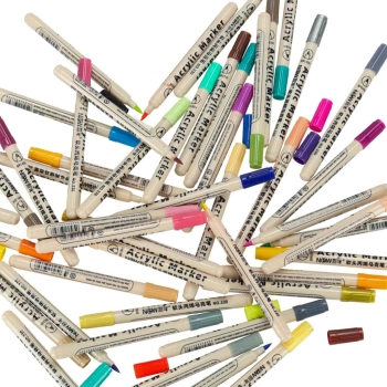 Markery akrylowe do tkanin kamieni pisaki flamastry mazaki wodoodporne DIY 48 szt.