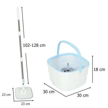 Mop obrotowy prostokątny płaski rotacyjny czysta brudna woda wyciskacz