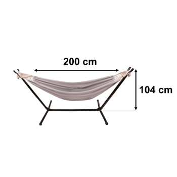 Hamak ze stelażem ogrodowy huśtawka stelaż stojak do hamaka duży mocny + pokrowiec 200cm 100kg