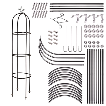 Pergola ogrodowa kolumnowa słup kolumna dzwon stojak na róże kwiaty pnące metalowa 195 cm