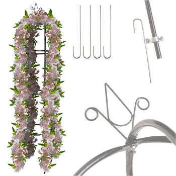 Pergola ogrodowa kolumnowa słup kolumna dzwon stojak na róże kwiaty pnące metalowa 195 cm