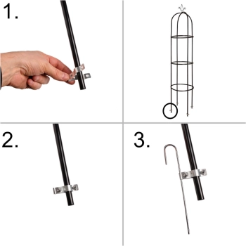 Pergola ogrodowa kolumnowa słup kolumna dzwon stojak na róże kwiaty pnące metalowa 195 cm