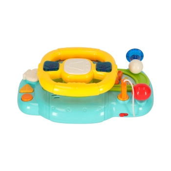 Zabawka interaktywna kierownica dla dzieci dziecka malucha do wózka symulator muzyka dźwięki niebieska