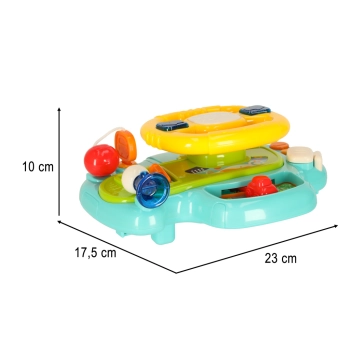 Zabawka interaktywna kierownica dla dzieci dziecka malucha do wózka symulator muzyka dźwięki niebieska
