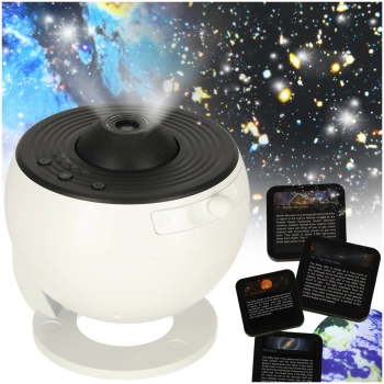 Projektor gwiazd nieba lampka nocna LED USB planetarium planety 12 dysków 360° timer