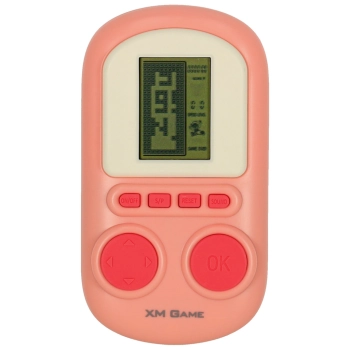 Gra elektroniczna zręcznościowa mini konsola przenośna kieszonkowa tetris różowa