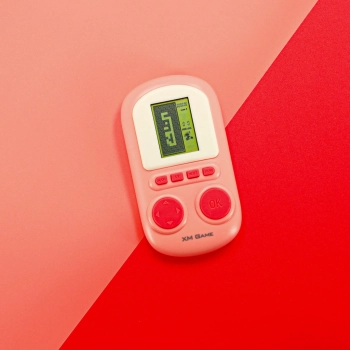 Gra elektroniczna zręcznościowa mini konsola przenośna kieszonkowa tetris różowa