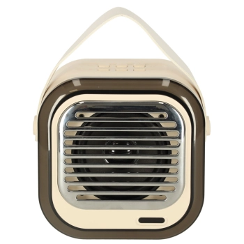 Zestaw do karaoke głośnik Bluetooth 2 mikrofony USB LED 10W kremowy