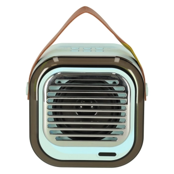 Zestaw do karaoke głośnik Bluetooth 2 mikrofony USB LED 10W niebieski