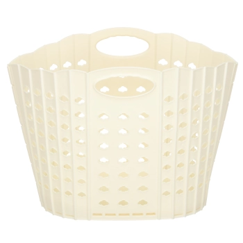 Kosz na pranie bieliznę składany organizer łazienkowy z uchwytem kremowy