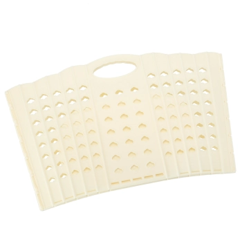 Kosz na pranie bieliznę składany organizer łazienkowy z uchwytem kremowy