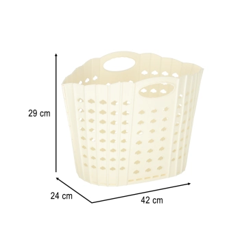 Kosz na pranie bieliznę składany organizer łazienkowy z uchwytem kremowy