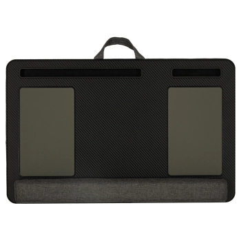 Stolik pod laptopa przenośny taca do łóżka na kolana podstawka czarny z poduszką