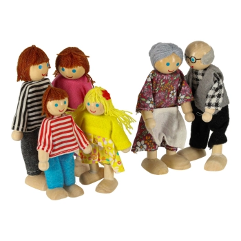 Lalki do domku dla lalek lalka drewniane laleczki rodzinka 6el.