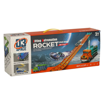 Samochód laweta transporter tor zjeżdżalnia dla samochodów pomarańczowy