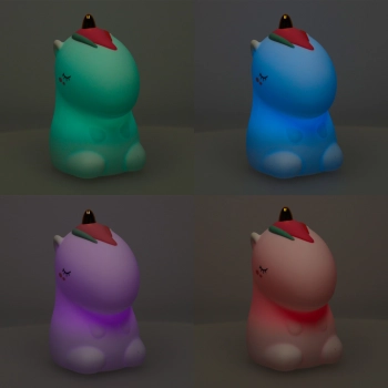 Lampka nocna dla dzieci silikonowa dotykowa miękka LED biała RGB jednorożec