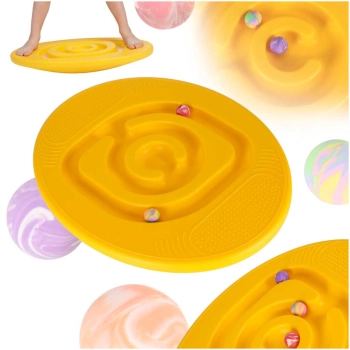 Równoważnia do balansowania deska z labiryntem dla dzieci żółta