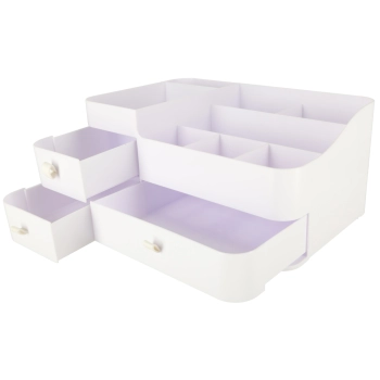 Organizer na kosmetyki szkatułka pojemnik kuferek na biżuterię z szufladami duży XXL